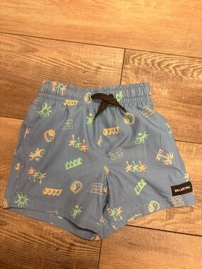 Billabong Light Blue Boys' Swim Shorts with Multicolor Surf Icons
